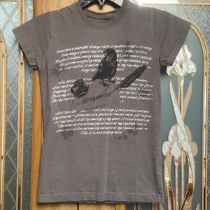 Gray Nevermore poem graphic t-shirt